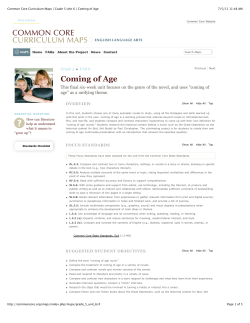 Grade 5 Unit 6 | Coming of Age