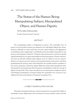 The Status of the Human Being - Oxford Uehiro Centre for Practical