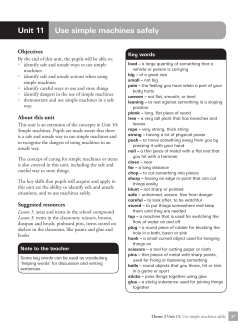 Use simple machines safely Unit 11