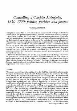 Controlling a Complex Metropolis, 1650