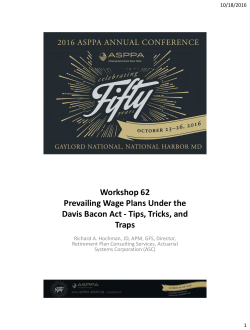 Prevailing Wage Plans Under the Davis Bacon Act