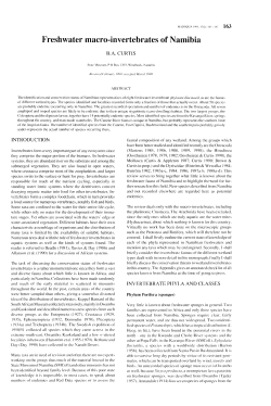 Freshwater macro-invertebrates of Namibia