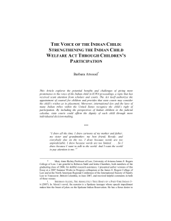 the voice of the indian child: strengthening the indian child welfare