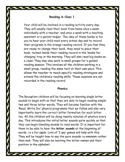 Reading in Class 1 - Coton Primary School