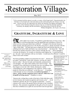 MayGratitude, Ingratitude, and Love