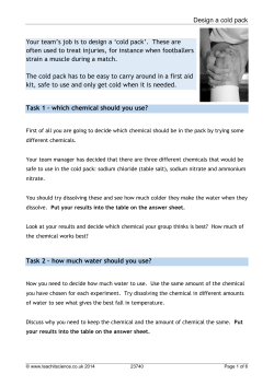 Design a cold pack Your team`s job is to design a