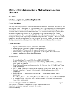 Multicultural American Literature