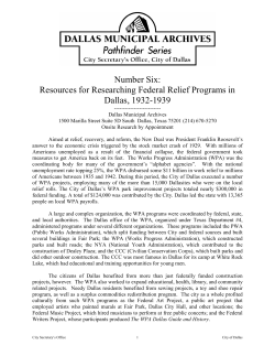 Number Six: Resources for Researching Federal Relief Programs in