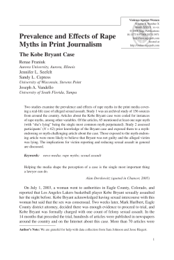 Prevalence and Effects of Rape Myths in Print Journalism