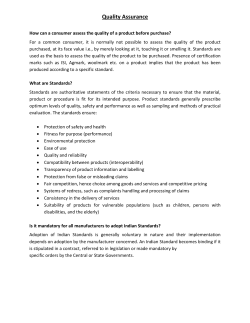 Quality Assurance - Department of Consumer Affairs