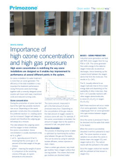 Importance of high ozone concentration