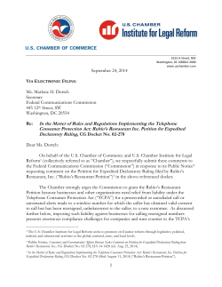 ILR/USCC FCC Comments on Rubio`s Restaurant Petition