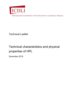 Technical characteristics and physical properties of HPL