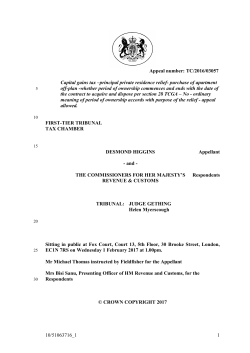 17 March 2017 Desmond Higgins v HMRC First