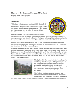 History of the Episcopal Diocese of Maryland