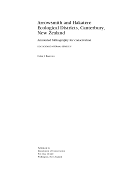 Arrowsmith and Hakatere Ecological Districts, Canterbury, New
