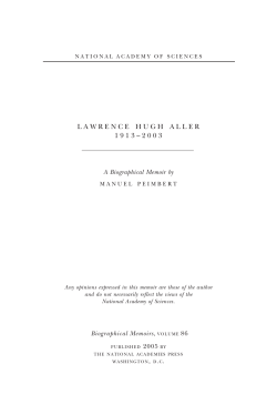 Lawrence Aller - National Academy of Sciences