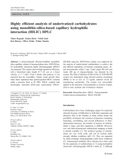 Highly efficient analysis of underivatized carbohydrates