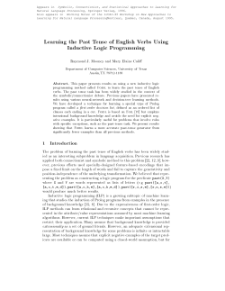 Learning the Past Tense of English Verbs Using