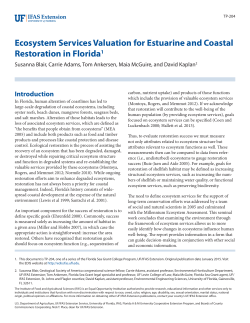 Ecosystem Services Valuation for Estuarine and Coastal