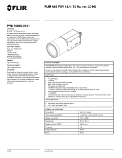 FLIR A65 (30Hz, Ver. 2016) FOV 12.4° × 9.92°, f = 50 mm Datasheet