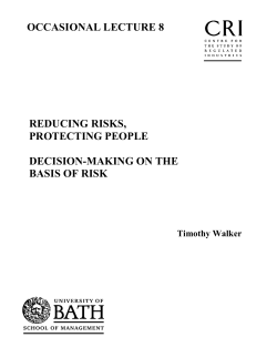 Decision-making on the Basis of Risk