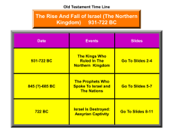 The Rise And Fall of Israel (The Northern Kingdom) 931