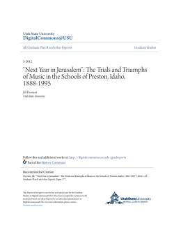 The Trials and Triumphs of Music in the Schools of Preston, Idaho