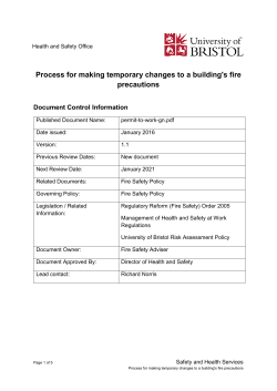 Process for making temporary changes to a building`s fire precautions