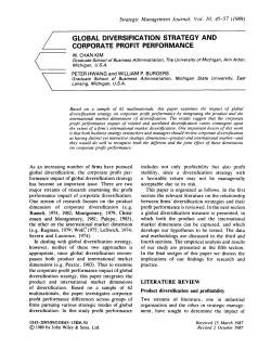 Global diversification strategy and corporate profit performance