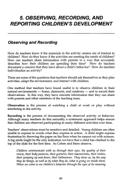 5. observing, recording, and reporting children`s development