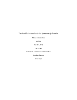 The Pacific Scandal and the Sponsorship Scandal