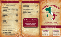 Catering Menu - Italia Imports!