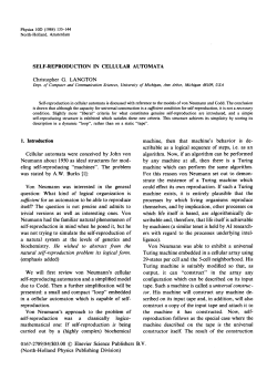 Self-Reproduction in Cellular Automata
