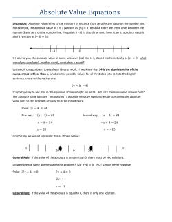 Absolute Value Equations
