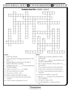 Vocabulary Power Plus &bull; Level One &ndash; Lesson 21