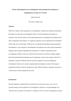 On the relationship between sociolinguistic and grammatical