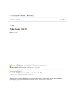 Byron and Burns - Scholar Commons