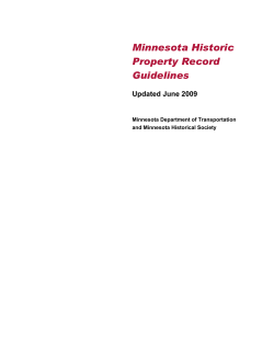 MHPR Guidelines Outline - Minnesota Historical Society