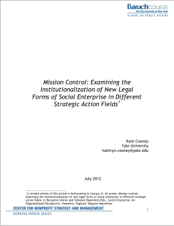 Examining the Institutionalization of New Legal Forms of Social
