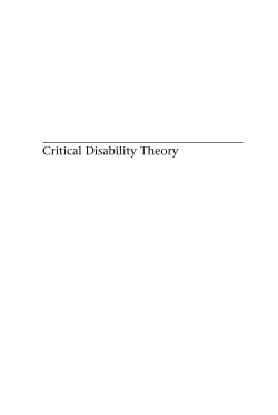 Critical Disability Theory