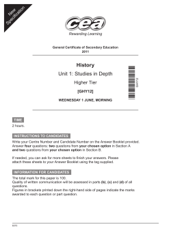 Higher Tier, Unit 1: Studies in Depth