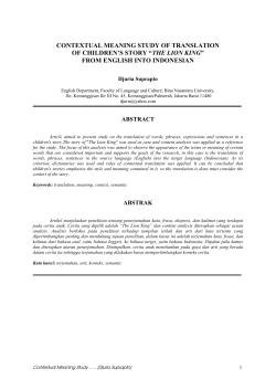 CONTEXTUAL MEANING STUDY OF TRANSLATION OF