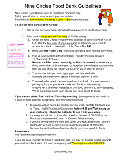Food Bank Guidelines - Nine Circles Community Health Centre