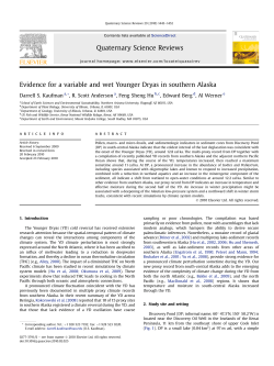 Evidence for a variable and wet Younger Dryas in
