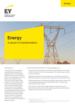 Energy - A sector in transformation