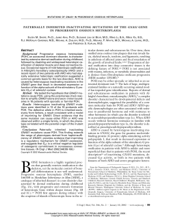 011002 Paternally Inherited Inactivating Mutations of the GNAS1 Gene