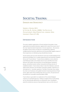 1 SOCIETAL TRAUMA:
