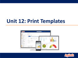 Unit 12: Print Templates