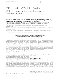 Differentiation of Tholeiitic Basalt to A